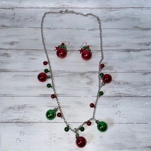 Jingle Bells Christmas Necklace and Earrings Set
